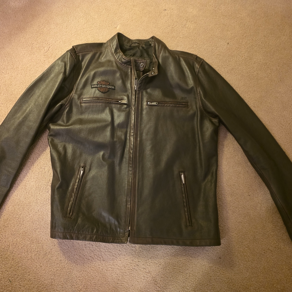 Harley-Davidson Dark Brown Leather Bomber Jacket